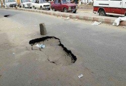 إهمال الانقلاب: هبوط أرضي بالقرب من إدارة مرور محافظة أسوان