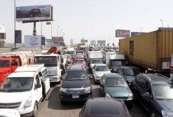 شلل مروري بالطريق الدائري بعد حادثة تصادم