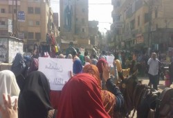 مسيرة حاشدة لطلاب ضد الانقلاب في بني سويف