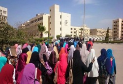 مسيرات حاشدة في الذكري الأولي لتصدي طلاب جامعة الفيوم لإقتحام داخلية وعسكر الإنقلاب للحرم الجامعي