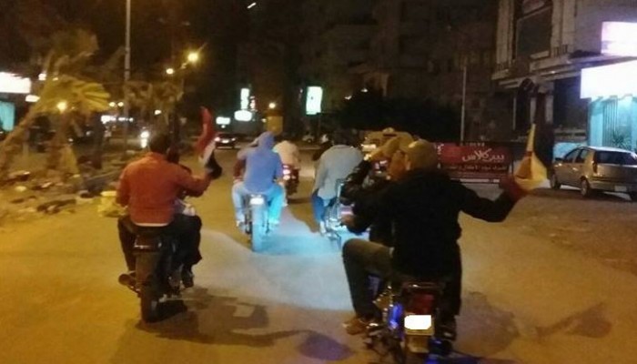 مسيرة ليلية بالدراجات النارية بمدينة دمياط