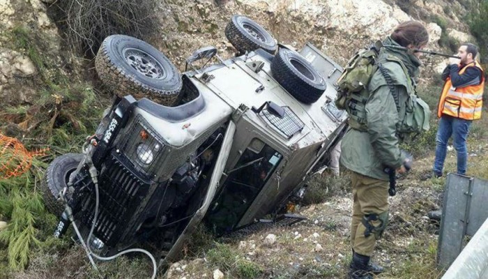 "فلسطين المحتلة"- انقلاب جيب صهيوني.. والقسام يكشف عن شهيد الموت السريع