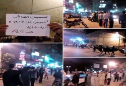 القليوبية : احرار شبين القناطر ينظموا سلسلة بشرية مناهضة للانقلاب