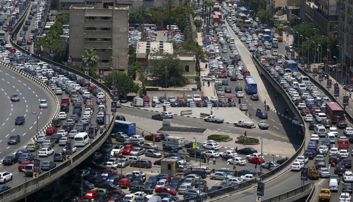 شلل مروري بكوبري أكتوبر بسبب بيان حكومة الانقلاب