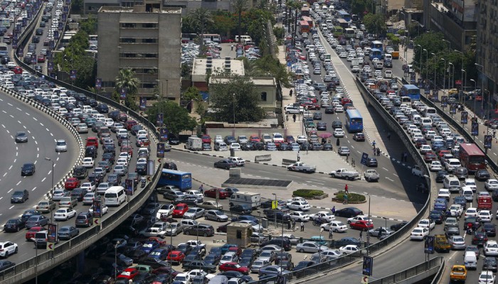 شلل مروري بكوبري أكتوبر بسبب بيان حكومة الانقلاب