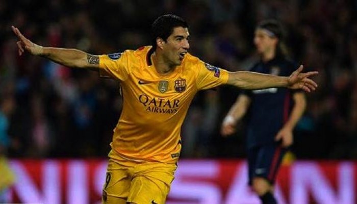 سواريز ينصر برشلونة في الجولة الأولى على أتليتكو المقاتل