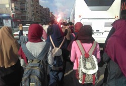 شباب ضد الإنقلاب تتظاهر بجوار مبني محافظة البحيرة وترفع شعار "عواد باع أرضك"