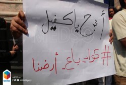 تحت عنوان "عواد باع أرضنا" نشطاء ينظمون وقفة أمام "الصحفيين"بالقاهرة