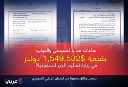 عربي 21 : السيسي ونوابه تلقو عطايا بقيمة مليون ونصف دولار في اتفاقية تسليم الجزر (وثائق)