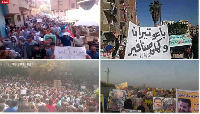 حشود مهيبة من الثوار تتواصل رغم القمع الأمني رفضا لبيع أراضي مصر