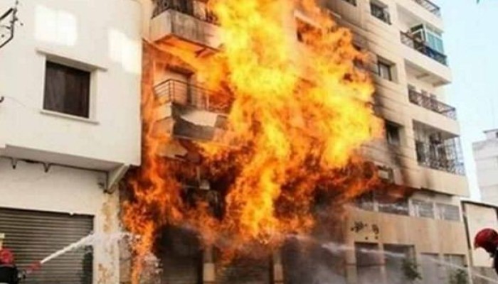حريق بمحل ملابس شهير بالمهندسين