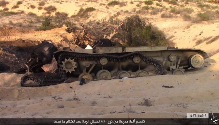 مصرع وإصابة 5 عسكريين بسيناء جراء تفجير دبابة
