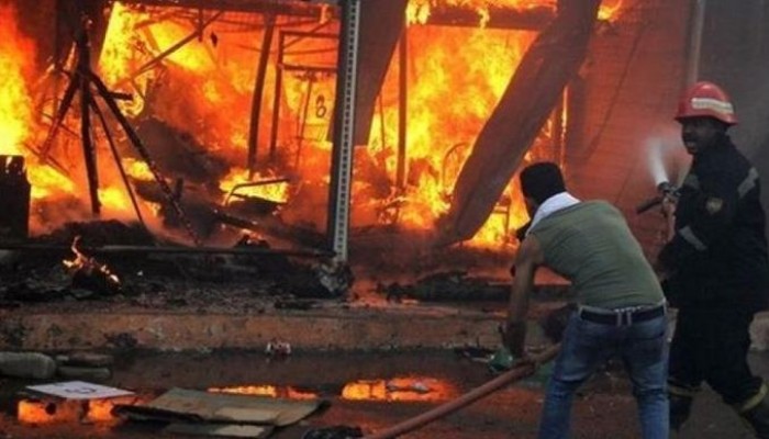 احتراق 10 تنكات بترول في حريق شركة بترول القوات المسلحة بالإسكندرية