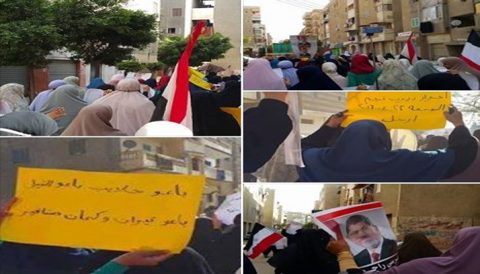 احرار ديرب نجم بالشرقية يتنفضوا فى مسيرات حاشدة رفضا لبيع الارض ولاسقاط الانقلاب