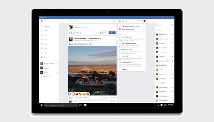 "فيس بوك" تعلن عن نسخ جديدة من تطبيقاتها لنظام ويندوز 10