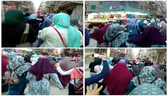 ثوار الحضرة الجديدة بالإسكندرية يهتفون: "مصر وسوريا في الجرح خوات"