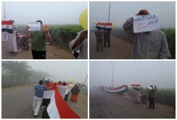 المنوفية : سلسلة بشرية تتحول لمسيرة ضد الانقلاب بمركز تلا