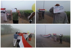 المنوفية : سلسلة بشرية تتحول لمسيرة ضد الانقلاب بمركز تلا