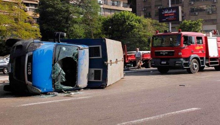 إصابة 3 سجناء فى انقلاب سيارة ترحيلات بالمنيا