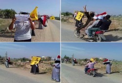 احرار يوسف الصديق بالفيوم ينظموا سلسلة بشرية رفضا للانقلاب