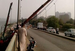 انهيار جزئي بكوبري روض الفرج ومصرع شخص وإصابة آخر