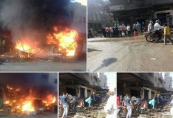 الدقهليه : حريق هائل بمحول كهرباء بقرية "العزيزة" بـ المنزلة يلتهم ثلاث محلات