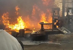 حريق بمحطة وقود في المنوفية