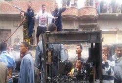 إصابة 5 أشخاص في حريق محطة بنزين و3 منازل بالمنيا