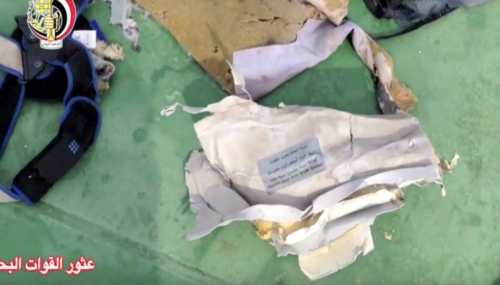 الجيش يعرض لقطات لأجزاء من حطام الطائرة