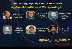 اليوم.. النطق في الحكم بإعدام شباب "174 عسكرية"
