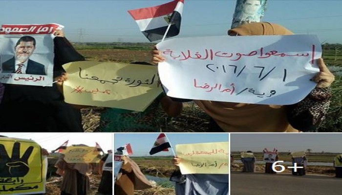 دمياط‬ : " اسمعوا صوت الغلابة .. مصر مش للبيع " عنوان سلسلة بشرية لنساء كفر سعد