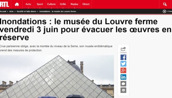 نقل مقتنيات متحف اللوفر بباريس خوفا عليها من فيضانات نهر السين