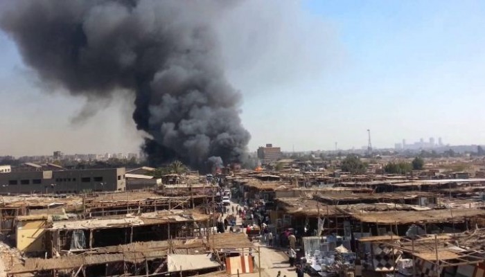 حرق 50 عشة موبيليات وثلاجات بسوق الجمعة