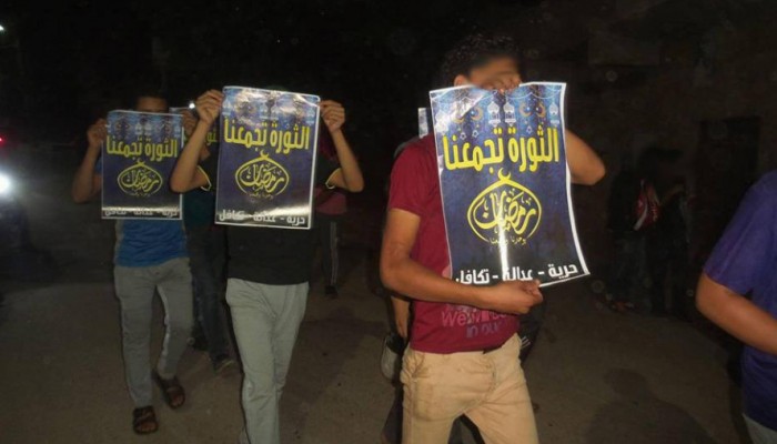 شباب ابو حماد ينتفضون بمسيرة ليلية