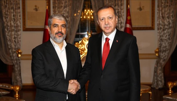 أردوغان ومشعل يبحثان الجهود الرامية لاحتواء الخلافات الفلسطينية باسطنبول