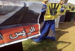 سلسلة بشرية لنساء ضد الانقلاب بكفر الزيات