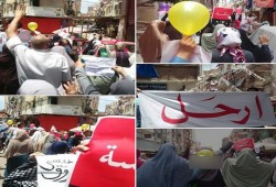 مسيرة حاشدة ضد الانقلاب العسكري بالرمل في الاسكندرية