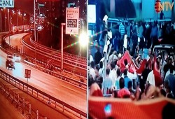 شاهد .. إنسحاب الدبابات امام المتظاهرين في مطار أتاتورك