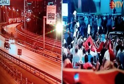 شاهد .. إنسحاب الدبابات امام المتظاهرين في مطار أتاتورك