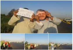 طريق مصر الاسكندرية الزراعي يتفاعل مع ثوار أبو حمص خلال سلسلة بشرية