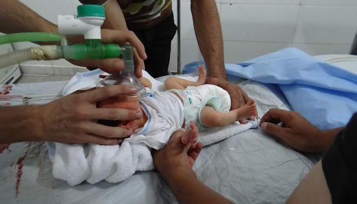 طيران بشار يضرب مدينة "سراقب" بغاز الكلور