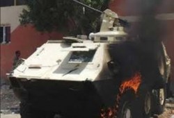 انفجار مدرعة بالعريش وإصابة 5 من الشرطة بينهم ضابط