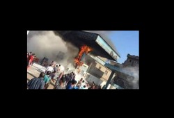 حريق بمحطة وقود بقرية فى ‏الدقهلية‬