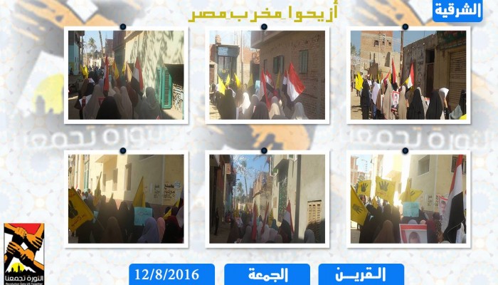 ثوارالقرين يدشنون تظاهرات "رابعة قصة وطن" بشعار أزيحوا مخرب مصر