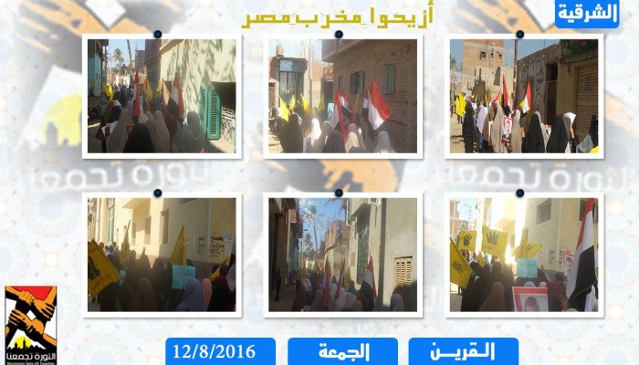 ثوارالقرين يدشنون تظاهرات "رابعة قصة وطن" بشعار أزيحوا مخرب مصر
