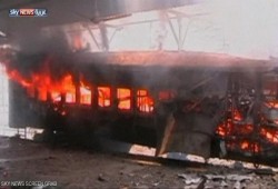 اندلاع النيران داخل قطار في "رمسيس"