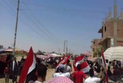 مسيرة لشباب ضد الانقلاب بالشواشنة بالفيوم في ذكرى رابعة