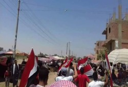 مسيرة لشباب ضد الانقلاب بالشواشنة بالفيوم في ذكرى رابعة