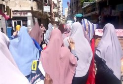 مسيرة مناهضة للانقلاب لحرائر العصافرة بالإسكندرية