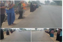 سلسلة بشرية لثوار فاقوس بالشرقية فى ختام أسبوع "ادعموا حق الغلابة"